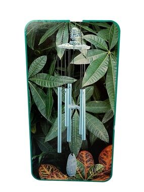 Retro Metal Wind Chime Angel Green Verdigris Antique Finish Indoor Outdoor Decor